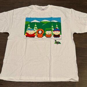 Vintage 90s Deadstock South Park Gang Cartoon Network Tee ©1997 White 2XL